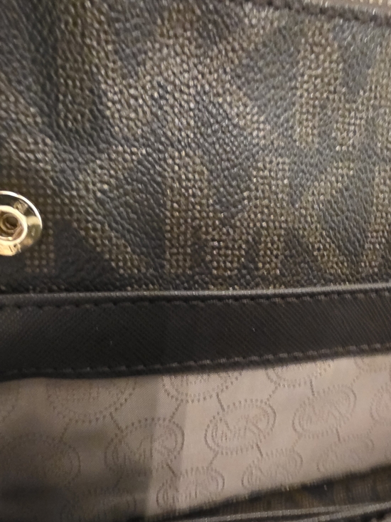 Michael Kors Brown MK Signature Crossbody with Tan Leather Trim - Picture 9 of 17